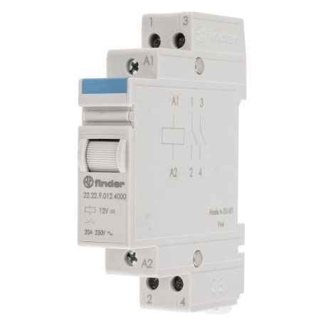 Relais industriel Finder 12 V/DC - 220V/ 20 A - 2 NO Relais industriel Finder 12 V/DC - 220V/ 20 A - 2 NO